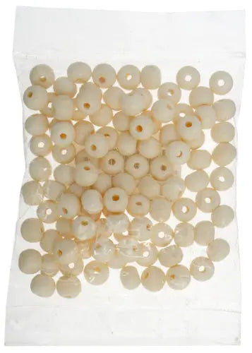 Bone Beads Round W/ Hole Ivory Worked On Bone