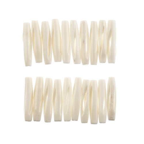 Bone Bead Pipe 0.5in Natural 25pcs Worked On Bone