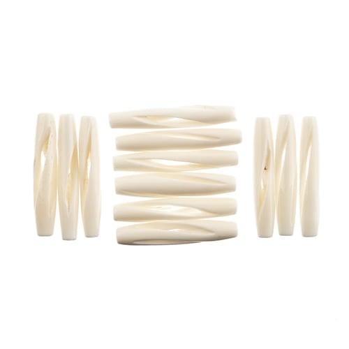 Bone Bead Pipe 0.5in Natural 25pcs Worked On Bone