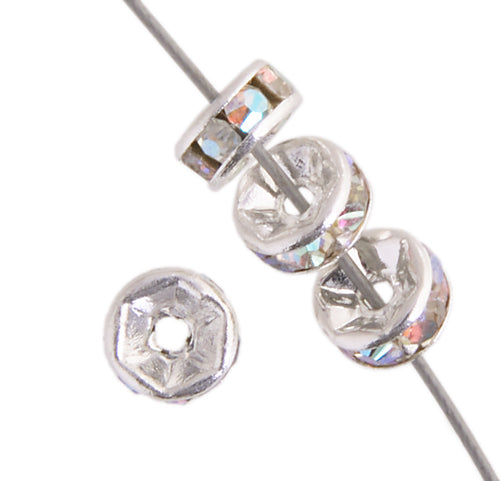 Rhinestone Rondelle 6mm (2nd Quality Plating)