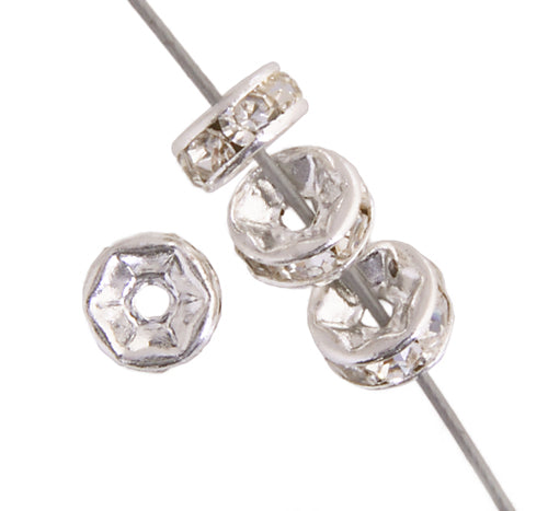 Rhinestone Rondelle 6mm (2nd Quality Plating)