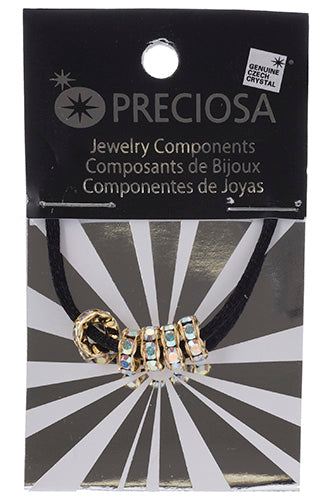 Preciosa Large Hole Crystal Rondelle - 5pcs