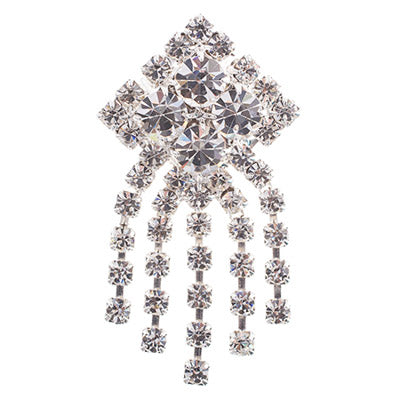 Pendant Rhinestone Star 24x46mm Silver/Crystal - Cosplay Supplies Inc