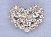 Pendant Rhinestone Heart Silver/Crystal 33x22mm