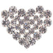 Pendant Rhinestone Heart 44x35mm Silver/Crystal - Cosplay Supplies Inc