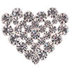 Pendant Rhinestone Heart 44x35mm Silver/Crystal