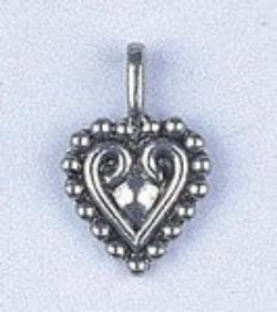 Pendant - Small Fancy Heart Antique Silver Lead Free