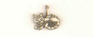 Pendent - Small Cat Laying Antique Silver Lead Free