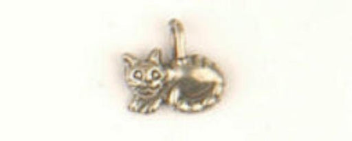 Pendent - Small Cat Laying Antique Silver Lead Free