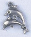 Pendant - Double Dolphin Left Antique Silver Lead Free / Nickel Free