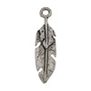Pendant - Double Feather 27mm Antique Silver Lead Free / Nickel Free