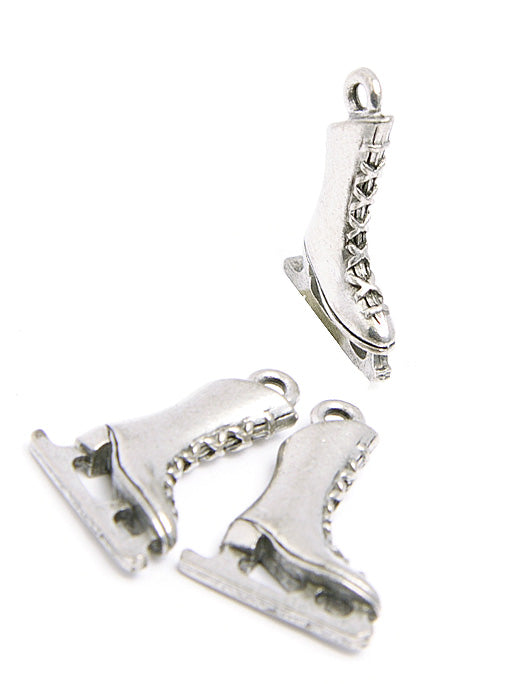Pendant - Ice Skate Antique Silver Lead Free