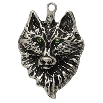 Pendant Wolf 35x24mm Antique Silver Lead Free / Nickel Free - Cosplay Supplies Inc