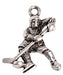 Pendant - Hockey Player 21mm Antique Silver Lead Free / Nickel Free
