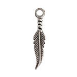 Pendant - Feather Antique Silver - Cosplay Supplies Inc