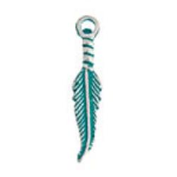 Pendant - Feather Antique Silver - Cosplay Supplies Inc