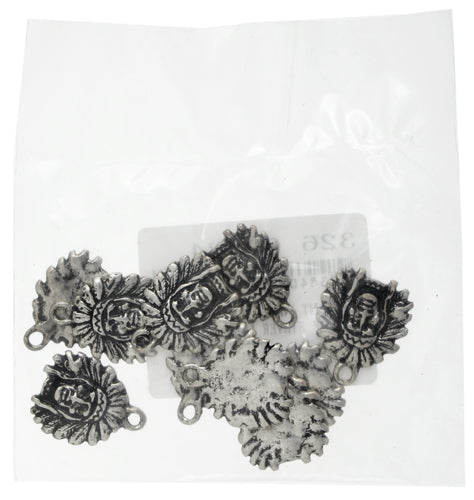 Pendant - Native Head Antique Silver Lead & Nickel Free