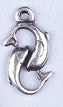 Pendant - Double Dolphin Antique Silver Lead Free / Nickel Free