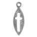 Pendant Oval W/ Curve Cross 24x8mm Antique Silver Lead Free Nickel Free - Cosplay Supplies Inc