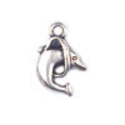 Pendant - Metal Dolphin Antique Silver Lead Free Nickel Free