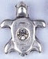 Pendant - Metal Turtle W/ Crystal Stone Antique Silver Lead Free Nickel Free