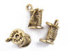 Pendant - Cotton Spool Antique Brass Lead Free