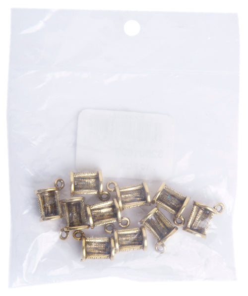 Pendant - Cotton Spool Antique Brass Lead Free