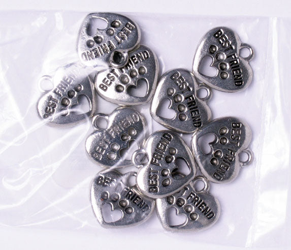 Pendant - Heart With Best Friend Antique Pewter Lead Free