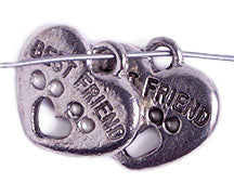 Pendant - Heart With Best Friend Antique Pewter Lead Free