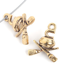 Pendant Curling 7mm W/ Broom  Lead Free Nickel Free