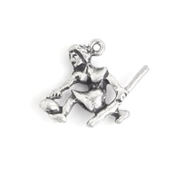 Pendant Curling Girl 19mm W/ Broom  Lead Free Nickel Free - Cosplay Supplies Inc