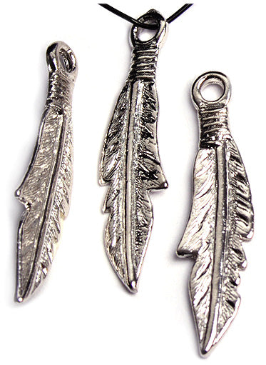 Metal Feather Pendant Lead Free / Nickel Free