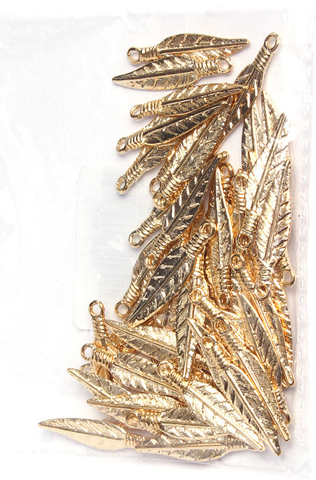 Metal Feather Pendant Lead Free / Nickel Free