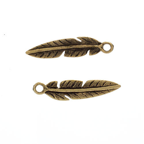 Metal Feather Pendant Lead Free / Nickel Free