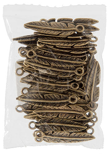 Metal Feather Pendant Lead Free / Nickel Free