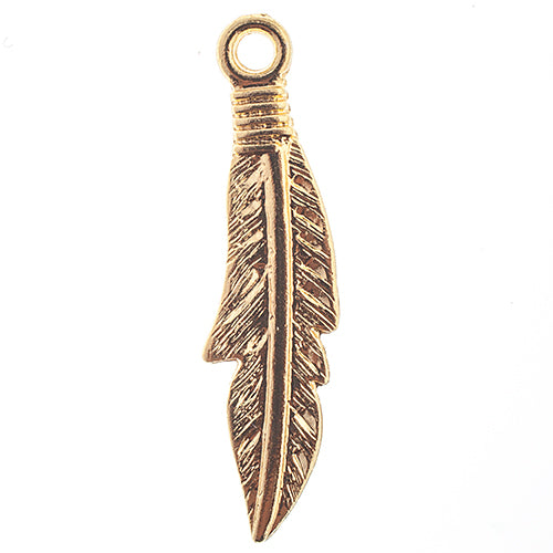 Metal Feather Pendant Lead Free / Nickel Free