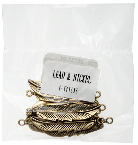 Pendant Feather 44x10mm  Lead Free / Nickel Free