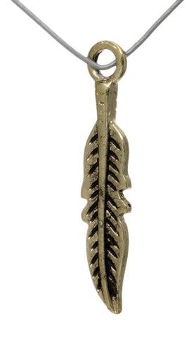 Pendant - Feather 26x6mm  Lead Free / Nickel Free