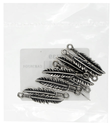Pendant - Feather 26x6mm  Lead Free / Nickel Free