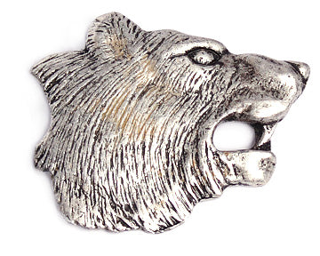 Pendant Bear Head 30mm Antique Silver Lead Free / Nickel Free