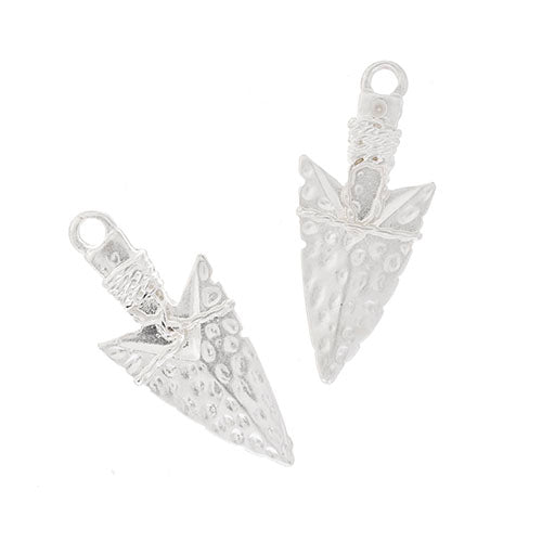 Pendant Arrowhead Matt Silver Lead Free