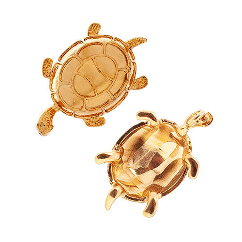 Pendant Turtle Shiny Gold Lead Free