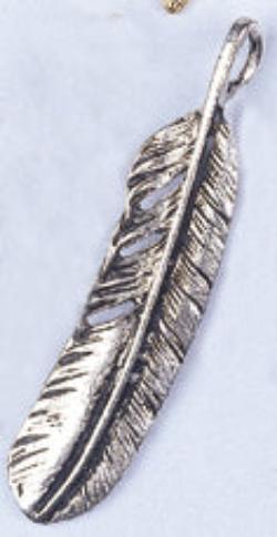 Pendant Feather 52x14mm  Lead Free / Nickel Free