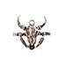 Pendant - Bull's Head With Feathers Antique Silver Lead Free / Nickel Free