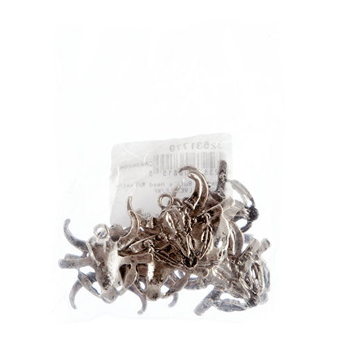 Pendant - Bull's Head With Feathers Antique Silver Lead Free / Nickel Free