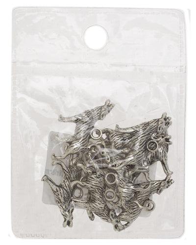 Pendant - Standing Howling Wolf 26x16mm Antique Silver Lead Free / Nickel Free