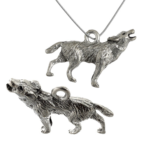Pendant - Coyote Antique Silver Lead Free