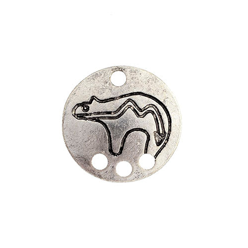 Pendant - Animal Shield 4 Holes Antique Silver Lead Free / Nickel Free - Cosplay Supplies Inc