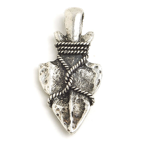 Pendant Arrow With Rope 36x16mm Antique Silver Lead Free / Nickel Free - Cosplay Supplies Inc