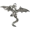 Pendant - Large Dragon With Wings Spread Antique Silver Lead Free / Nickel Free
